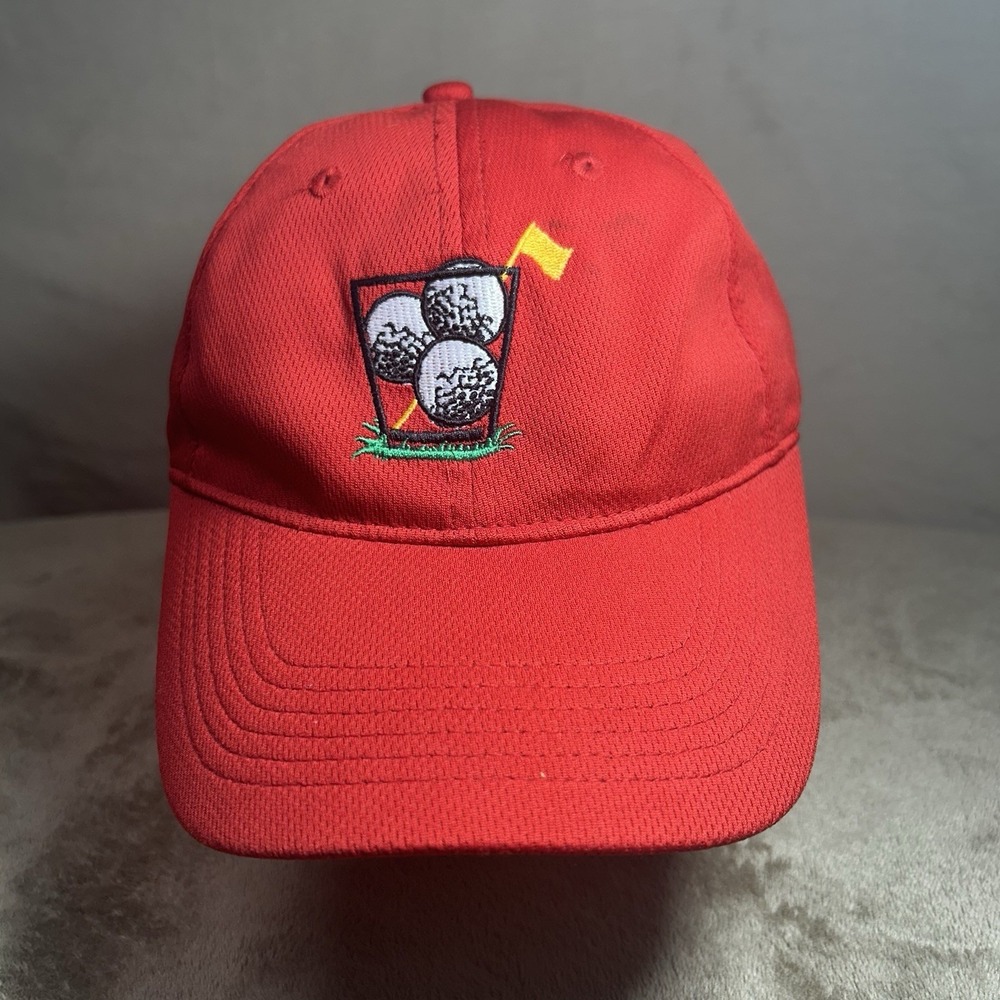 The Runneth Over Cup Golf Hat Red Funny Embroidered OC‎ Q3 Tech Adjustable Cap
